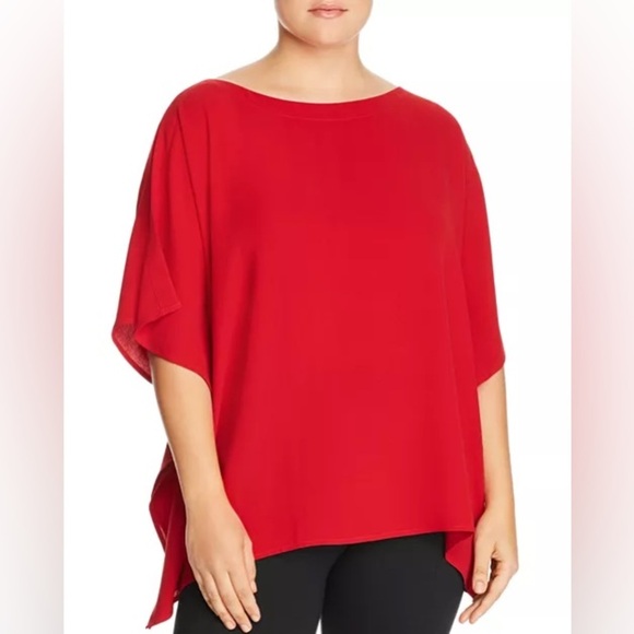 Eileen Fisher Red Cold shoulder blouse, size xxs - Picture 1 of 10